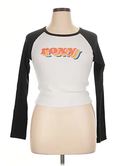 Pre-owned Roxy 3/4 Sleeve T-shirt In White