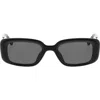 Roxy 51mm Slim Rectangle Sunglasses In Black