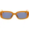 Roxy 51mm Slim Rectangle Sunglasses In Orange