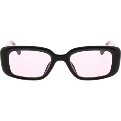 Roxy 51mm Slim Rectangle Sunglasses In Black