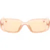 Roxy 51mm Slim Rectangle Sunglasses In Pink