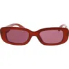 Roxy 53mm Slim Oval Sunglasses In Burgundy
