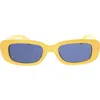Roxy 53mm Slim Oval Sunglasses In Yellow