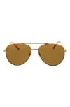 Roxy 58mm Mod Rounded Aviator Sunglasses In Gold