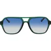 Roxy 59mm Gradient Polarized Aviator Sunglasses In Blue