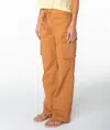 Roxy A La Cargo Drawstring Pants In Orange