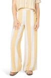 Roxy Adrian Stripe Wide Leg Linen Blend Pants In Multi