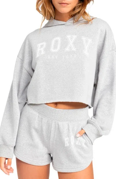 Roxy Afternoon Hike Crop Hoodie In Heritage Heather