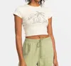 Roxy All Day Short Sleeve T-shirt In Parchment In White