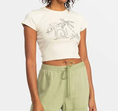 Roxy All Day Short Sleeve T-shirt In Parchment In White