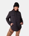 Roxy Alpine Quilted Shacket In Black