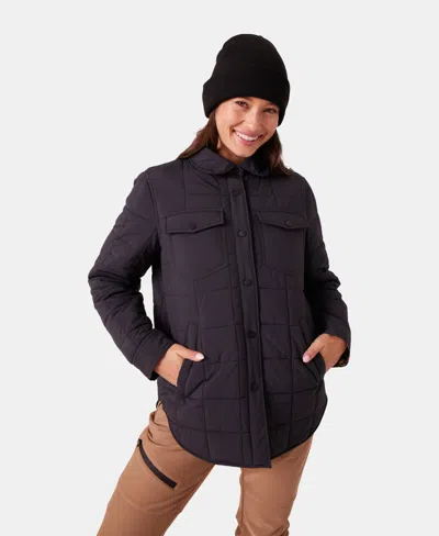 Roxy Alpine Quilted Shacket In Black