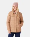 Roxy Alpine Quilted Shacket In Brown
