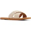 Roxy Andreya Raffia Slide Sandal In Beige