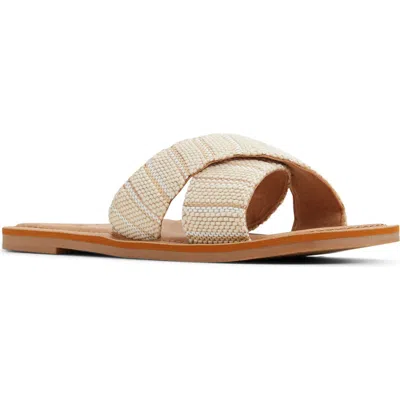 Roxy Andreya Raffia Slide Sandal In Beige