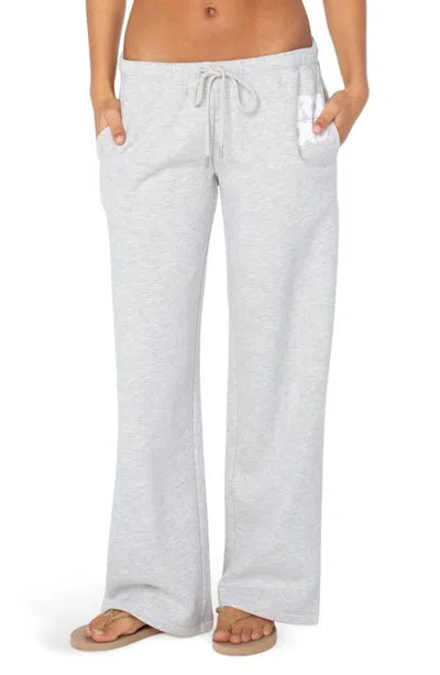 Roxy Ariel Wide Leg Pants In Gray