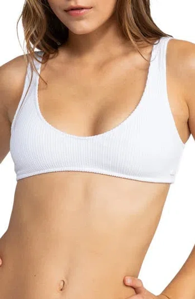 Roxy Aruba Bralette Bikini Top In Bright White