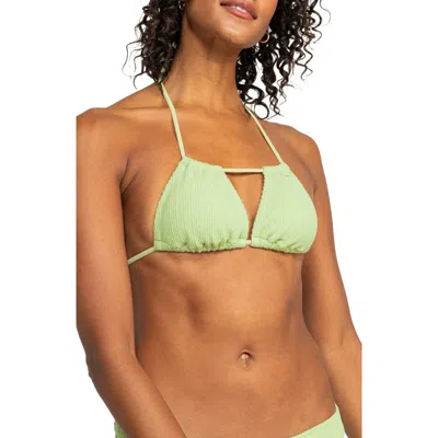 Roxy Aruba Tiki Triangle Bikini Top In Margarita Green