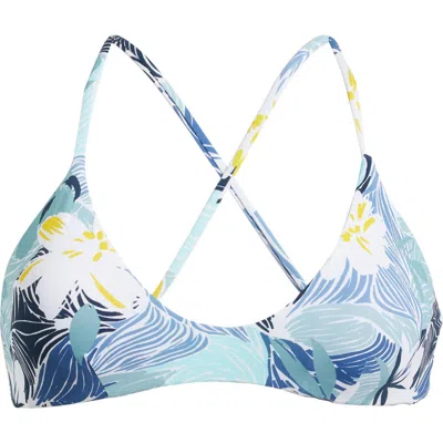 Roxy Athletic Reversible Triangle Bikini Top In Blu