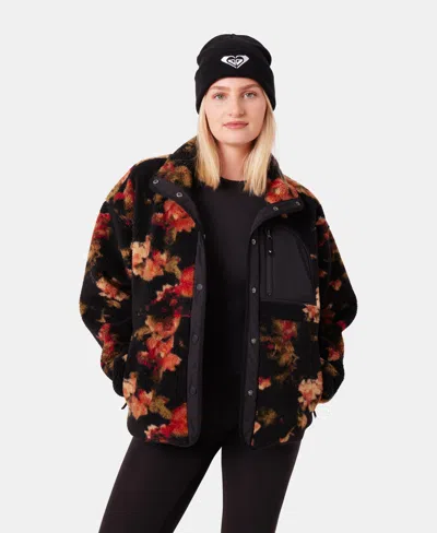 Roxy Axel Bonded Sherpa Jacket In Black