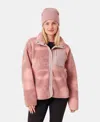 Roxy Axel Bonded Sherpa Jacket In Pink