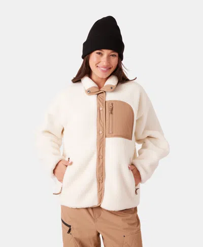 Roxy Axel Bonded Sherpa Jacket In White