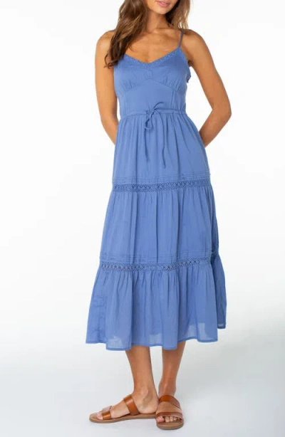 Roxy Azalea Cotton Midi Sundress In Blue