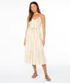 Roxy Azalea Floral Tiered Cotton Midi Dress In Multi