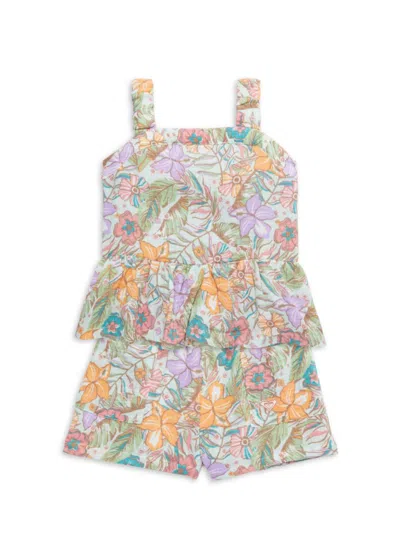 Roxy Kids' Baby Girl's & Little Girl's Floral Peplum Top & Shorts Set