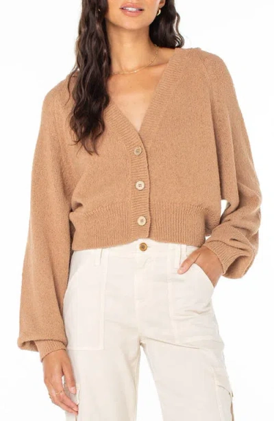 Roxy Balmmy Nights Hooded Cardigan In Praline Solid Stamp