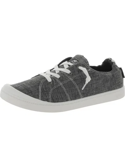 Roxy Bayshore Plus Womens Padded Insole Canvas Casual And Fashion Sneakers In Black