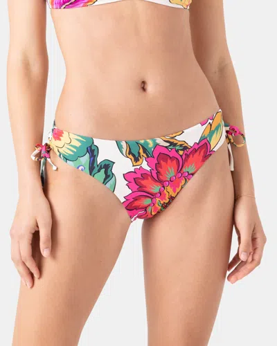 Roxy Beach Blossom Lace Side Full Bikini Bottom In Multi