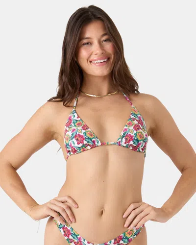 Roxy Beach Blossom Mini Tiki Triangle Bikini Top In Multi