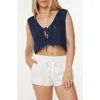 Roxy Beach Bound Cotton Crop Sweater Vest