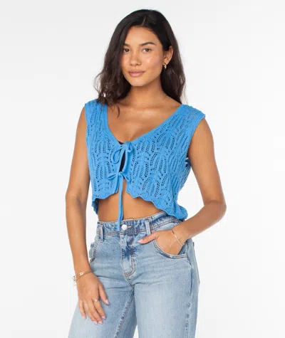 Roxy Beach Bound Crochet Vest Sweater