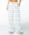 Roxy Beach Breeze Stripe Cotton Blend Split Hem Drawstring Pants In Multi