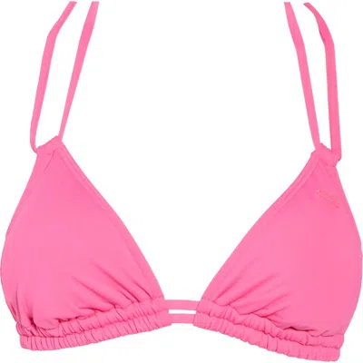 Roxy Beach Classic Triangle Bikini Top In Pink