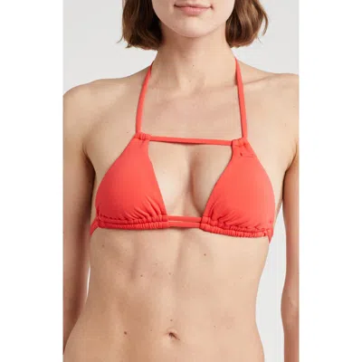Roxy Beach Classic Triangle Bikini Top In Hibiscus