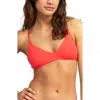 Roxy Beach Classics Athletics Triangle Bikini Top In Hibiscus
