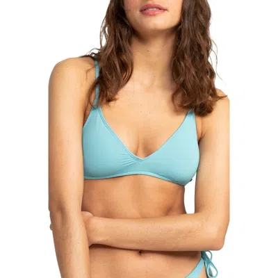 Roxy Beach Classics Athletics Triangle Bikini Top In Maui Blue
