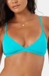 Roxy Beach Classics Fixed Triangle Bikini Top In Blue