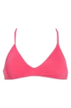 Roxy Beach Classics Strappy Athletic Triangle Bikini Top In Pink