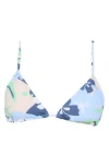 Roxy Beach Classics Triangle Bikini Top In Blue