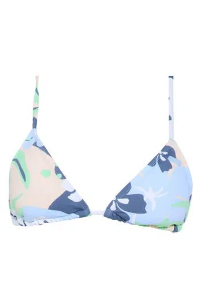 Roxy Beach Classics Triangle Bikini Top In Blue
