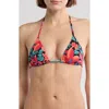Roxy Beach Classics Triangle Bikini Top In Anthracite