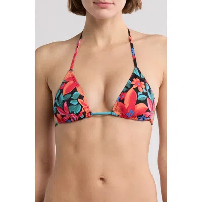 Roxy Beach Classics Triangle Bikini Top In Anthracite