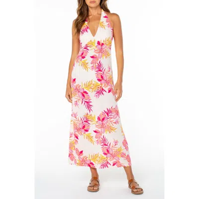 Roxy Beach Day Floral Halter Maxi Dress In Blue
