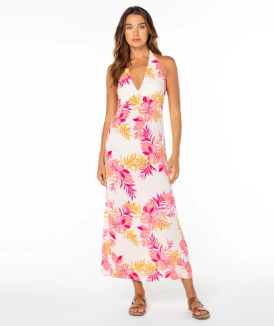 Roxy Beach Day Floral Halter Maxi Dress In Blue