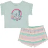 Roxy Beach Logo Graphic T-shirt & Loop Terry Shorts Set In Lilac