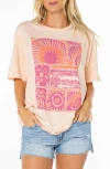 Roxy Beach Things Oversize Cotton Graphic T-shirt In Neutral